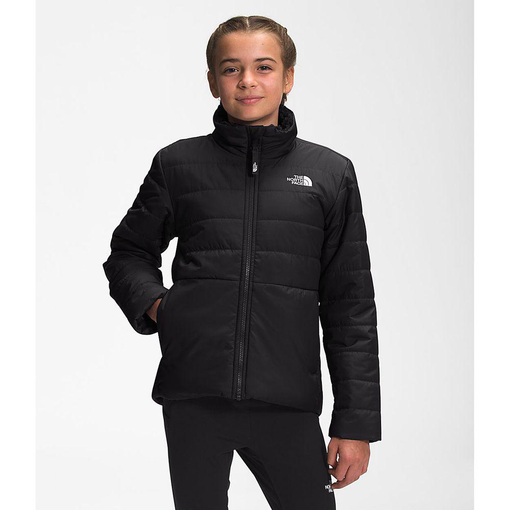 The North Face Reversible Mossbud Swirl Κορίτσια Puffer Μπουφαν - Μαυρα (LRBX90673)